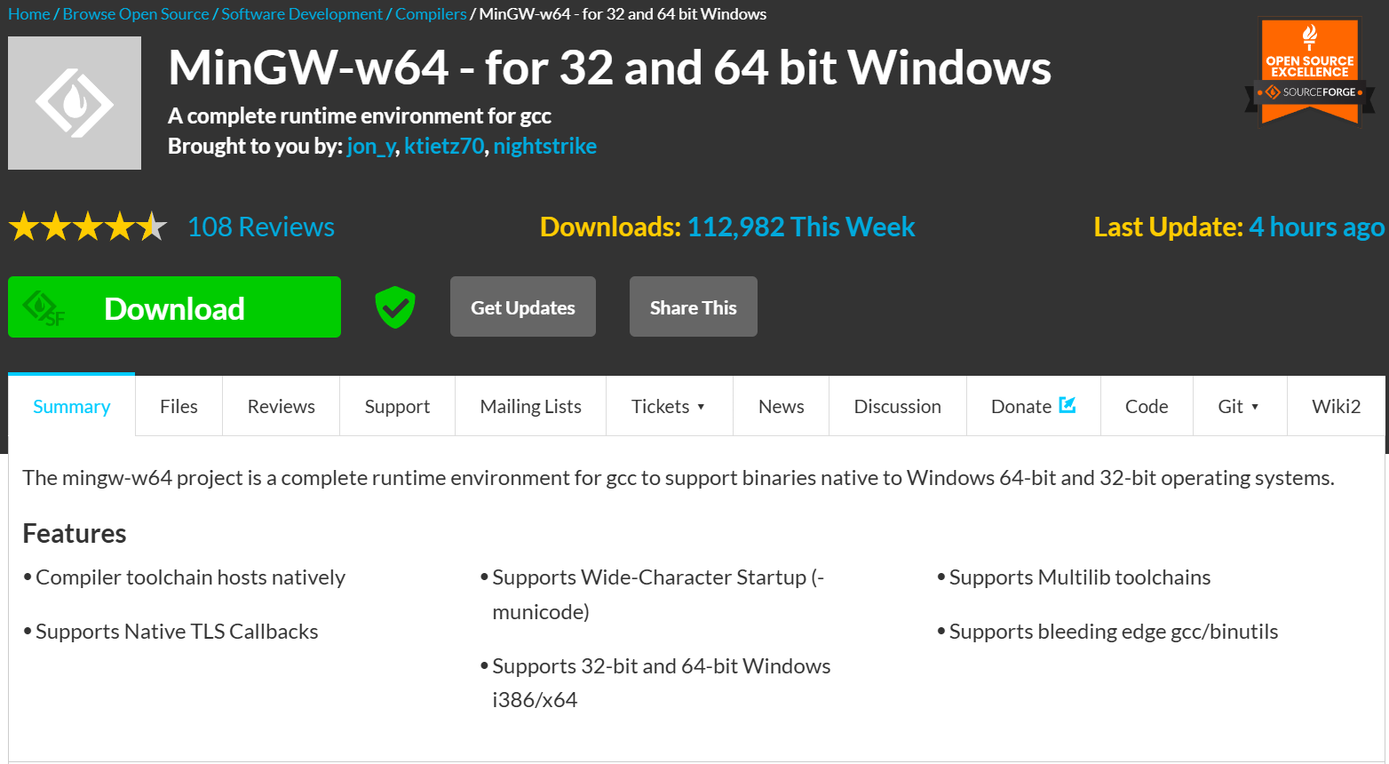 MInGW64-sourceForge