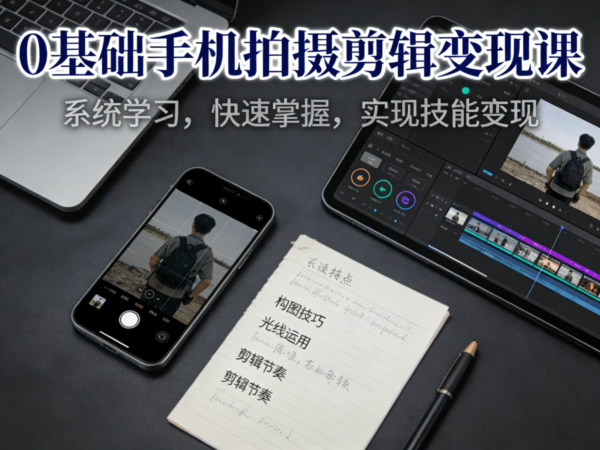 0基础教你手机拍摄剪辑变现课 - 槿篱博客