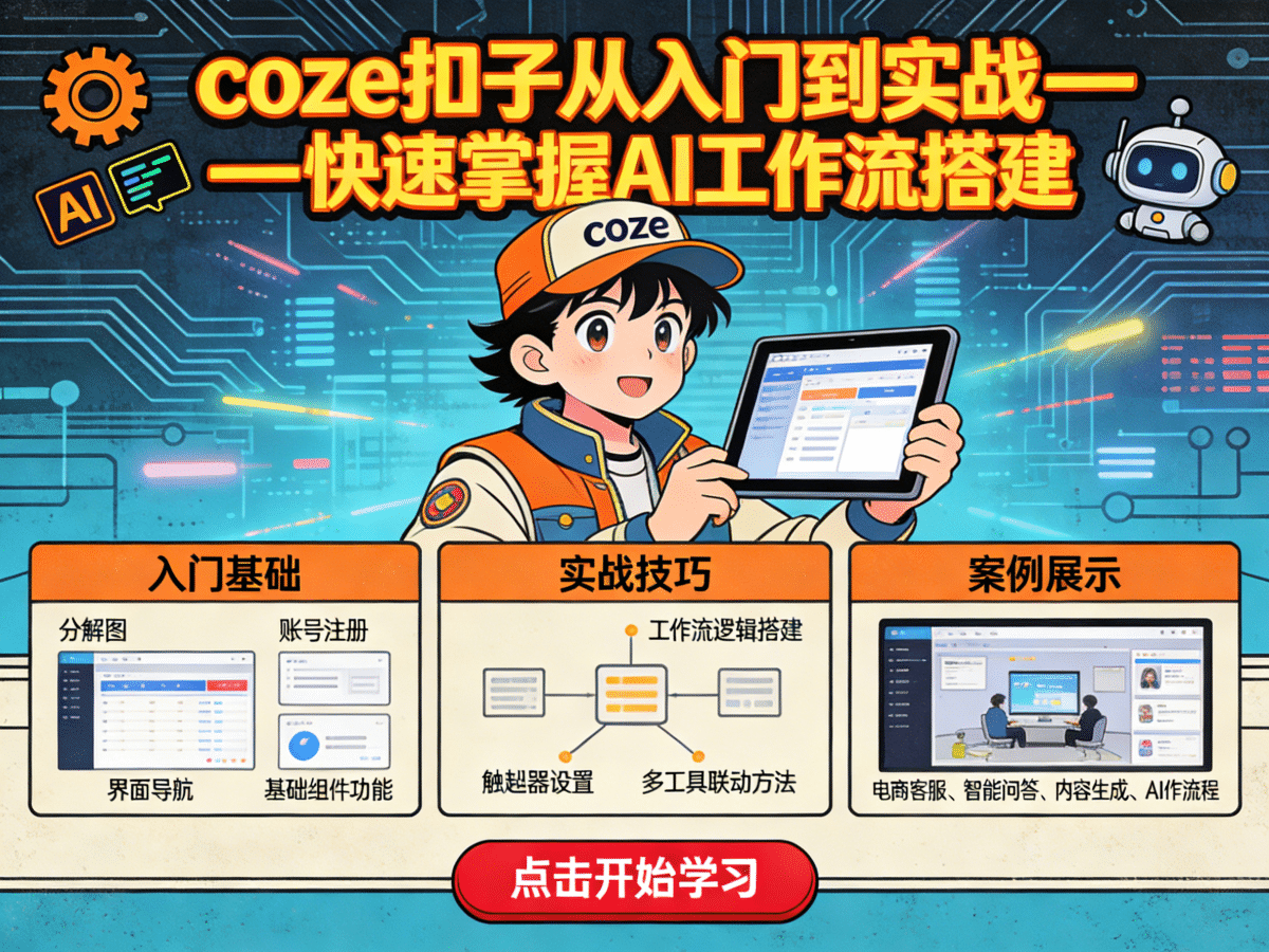 coze扣子从入门到实战，快速掌握AI工作流搭建 - 槿篱博客