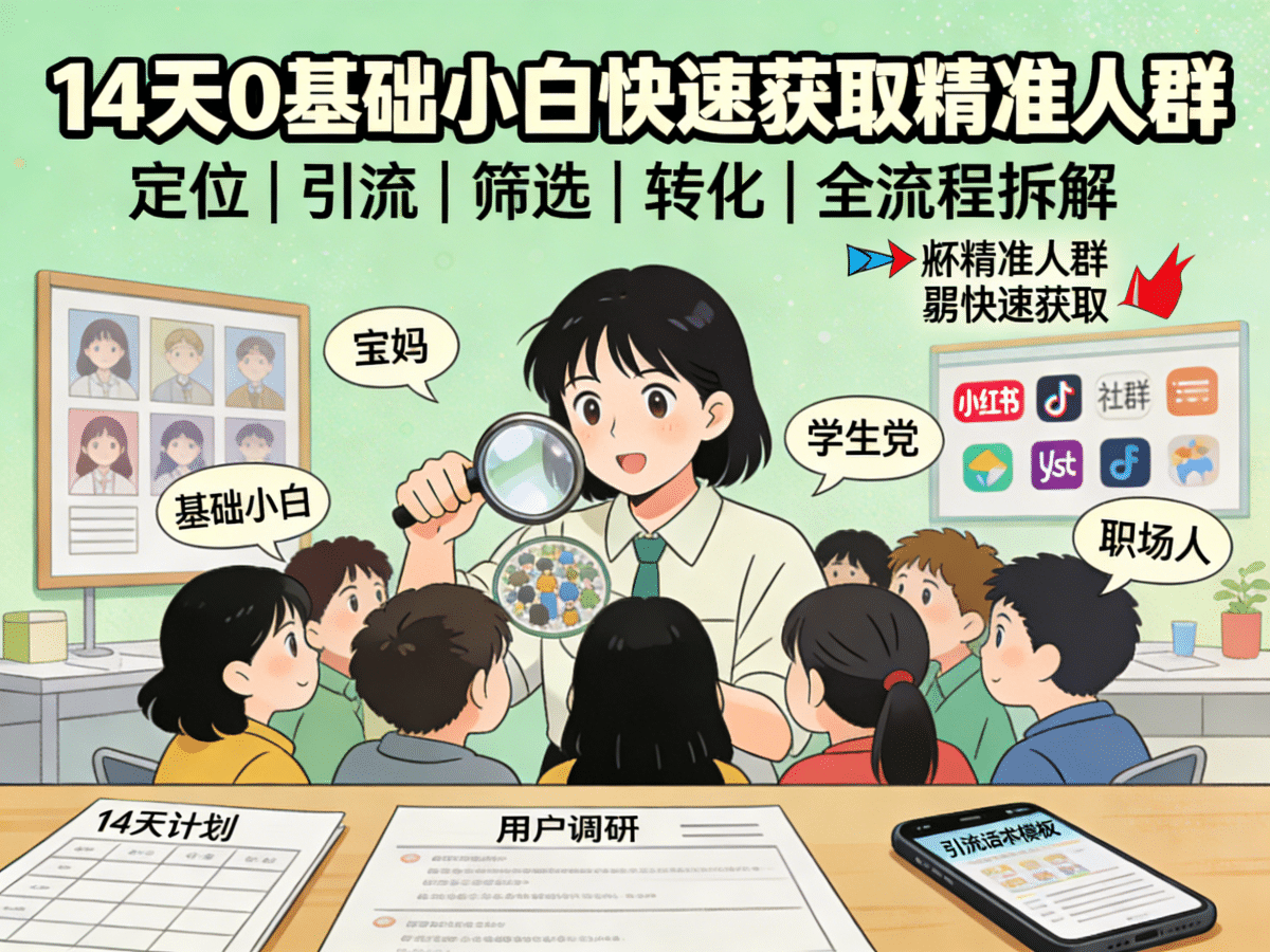14天0基础小白快速获取精准人群 - 槿篱博客