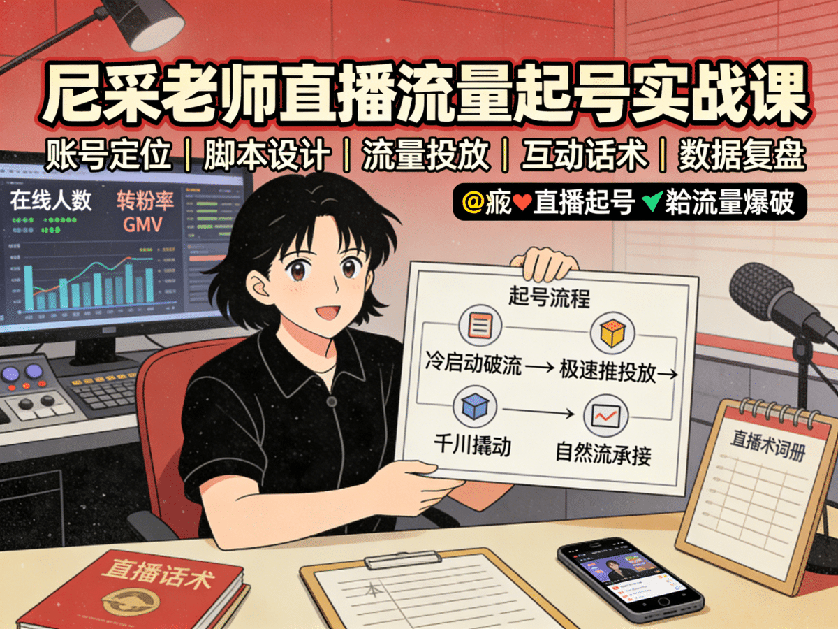 尼采老师直播流量起号实战课 - 槿篱博客