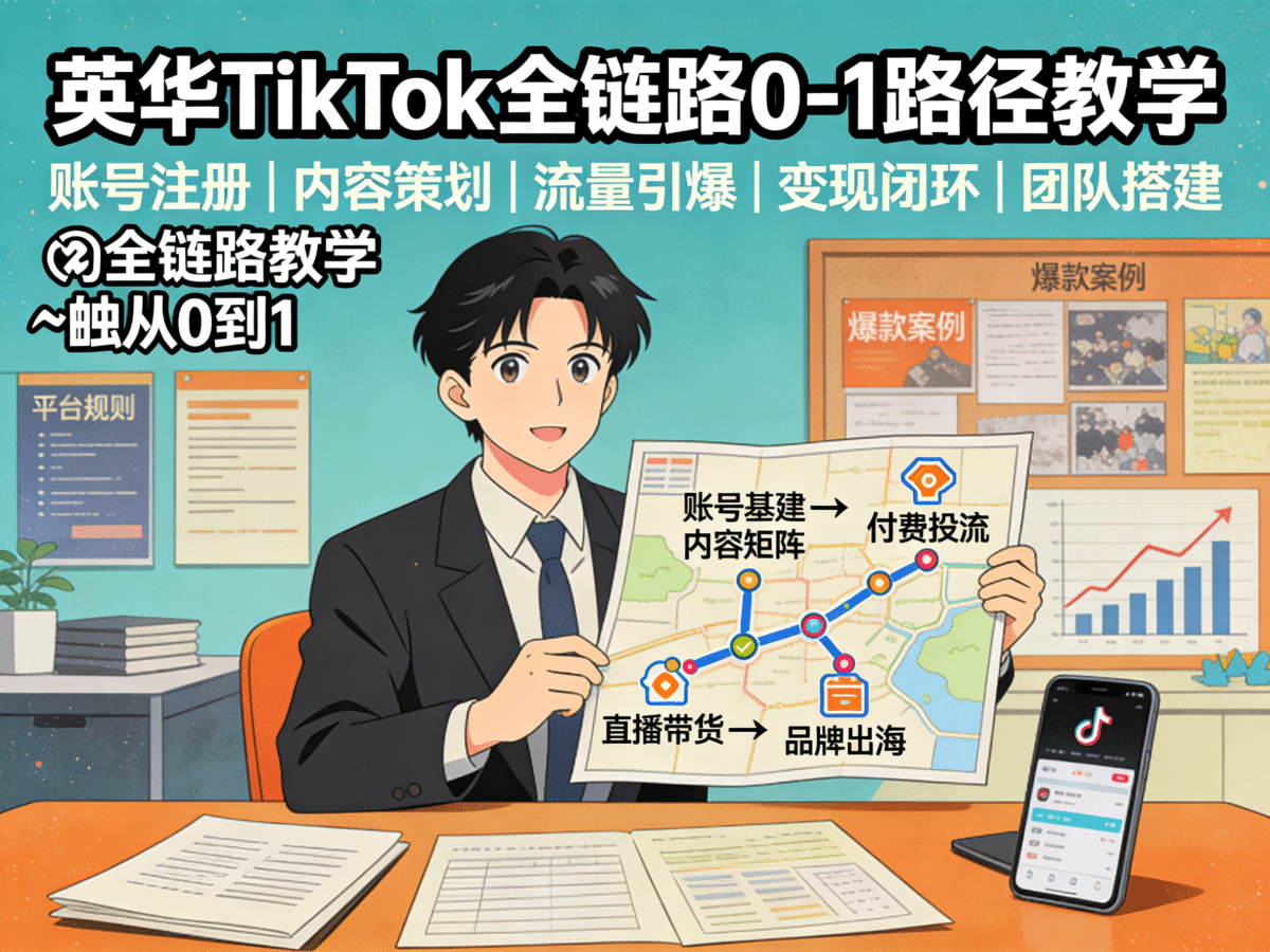 英华TikTok全链路0-1路径教学 - 槿篱博客