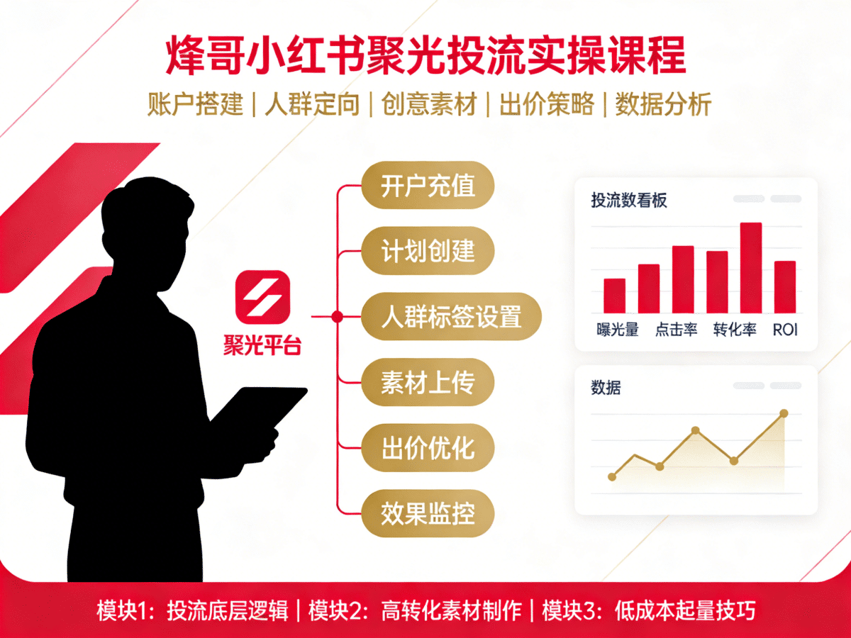 烽哥小红书聚光投流实操课程 - 槿篱博客