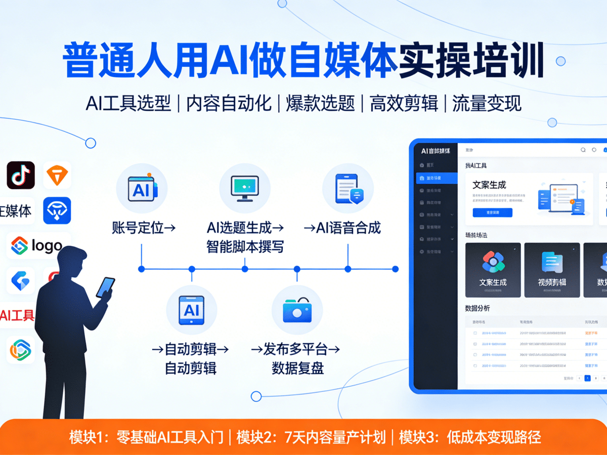 普通人用AI做自媒体实操培训