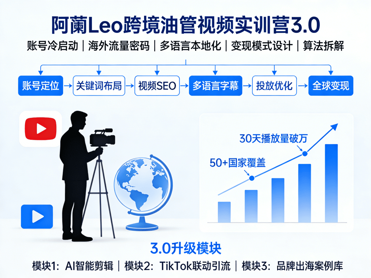 阿蔺Leo跨境油管视频实训营3.0 - 槿篱博客
