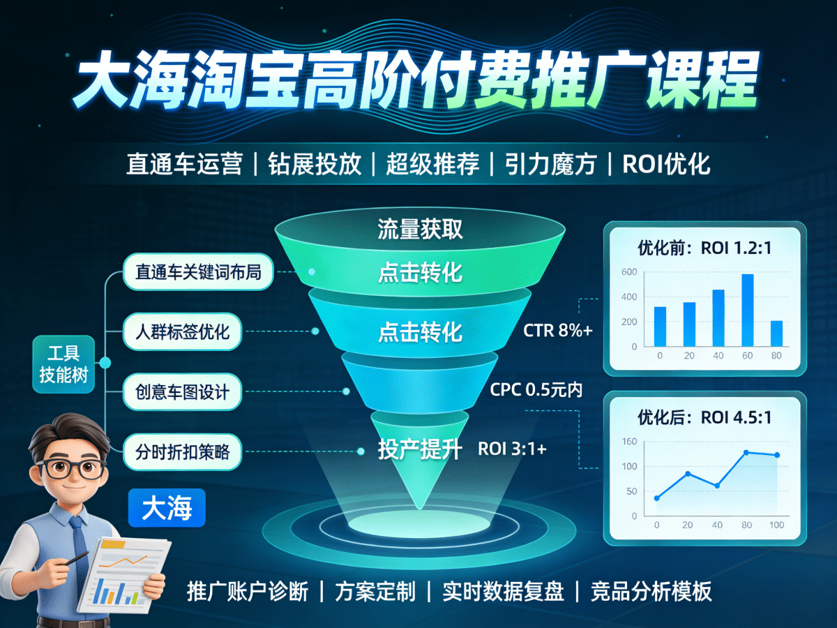 大海淘宝高阶付费推广课程 - 槿篱博客