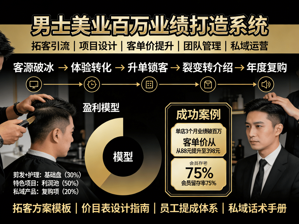 男士美业百万业绩打造 - 槿篱博客