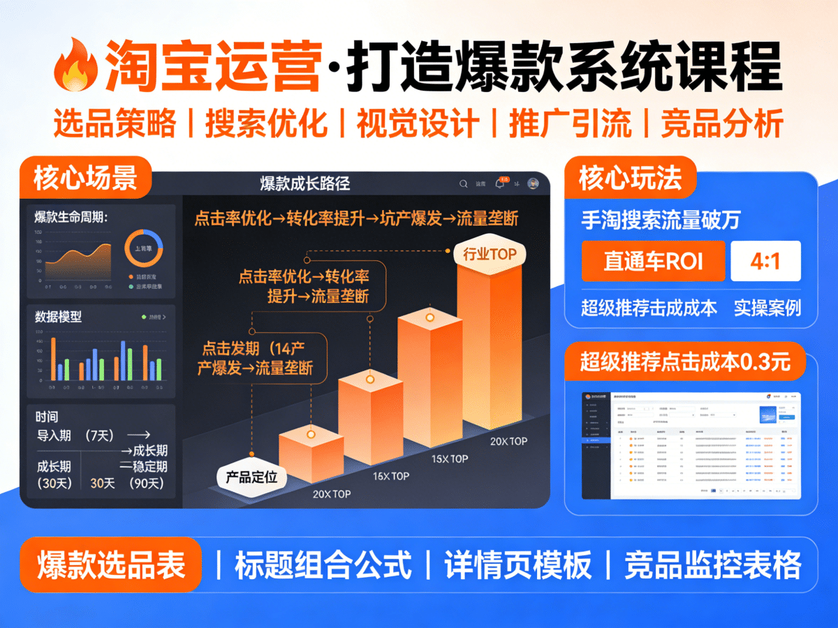 淘宝运营打造爆款系统课程 - 槿篱博客