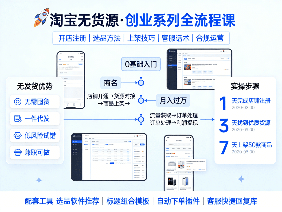 淘宝无货源创业系列全流程课 - 槿篱博客