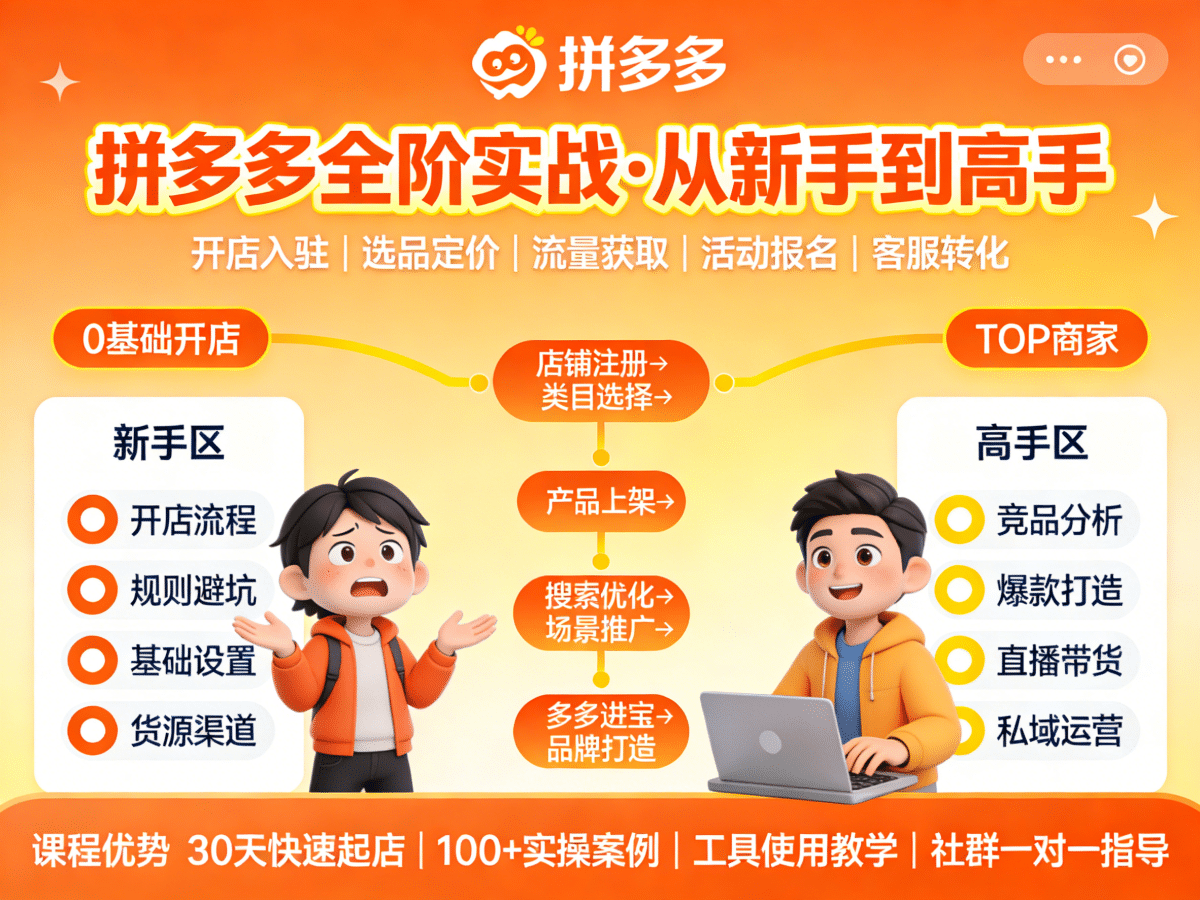拼多多全阶实战从新手到高手 - 槿篱博客