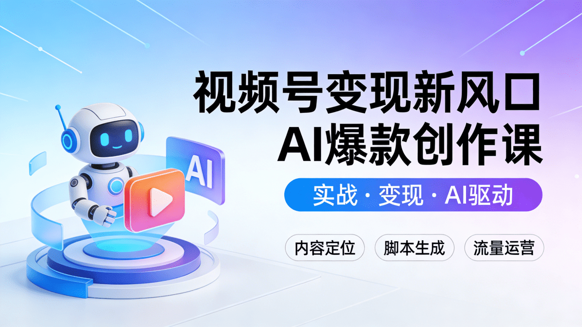 视频号变现新风口AI爆款创作课 - 槿篱博客