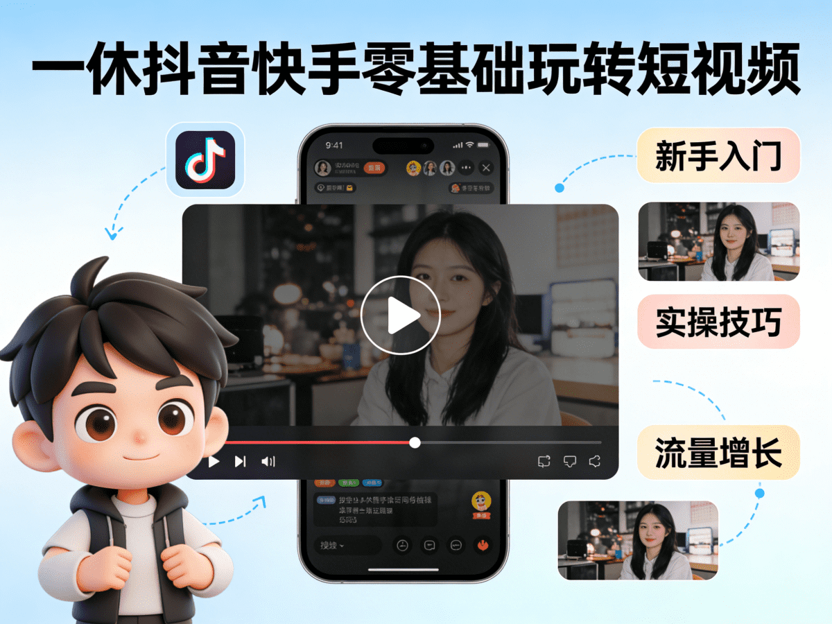 一休抖音快手零基础玩转短视频 - 槿篱博客