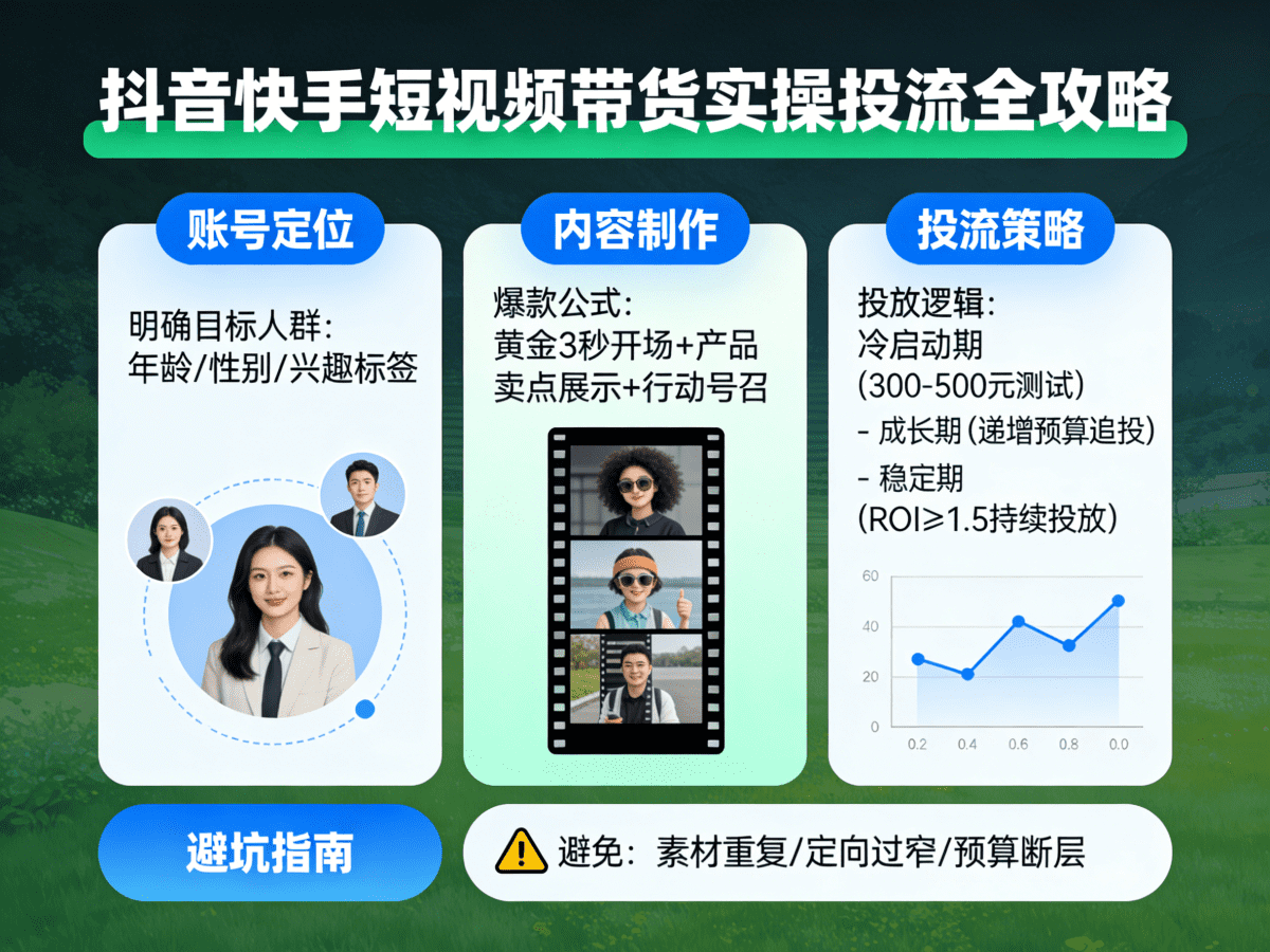 抖音快手短视频带货实操投流 - 槿篱博客