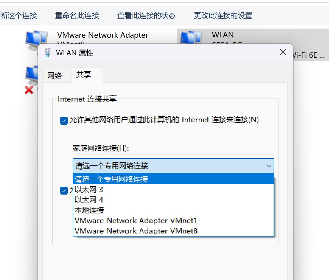 仅主机模式能联网